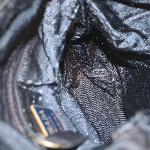 PRADA Quilted Chain Shoulder Bag Nylon Navy Auth ar11409 - Picture 11 of 16